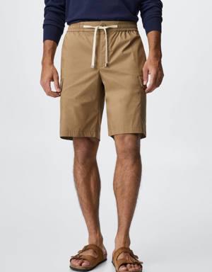 Cargo bermuda shorts with drawstring