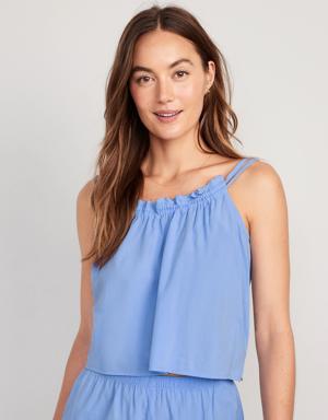 Old Navy Ruffle-Trimmed Double-Strap Cami Pajama Top for Women blue