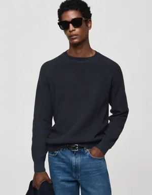 Mango Ribbed round-neck sweater 
