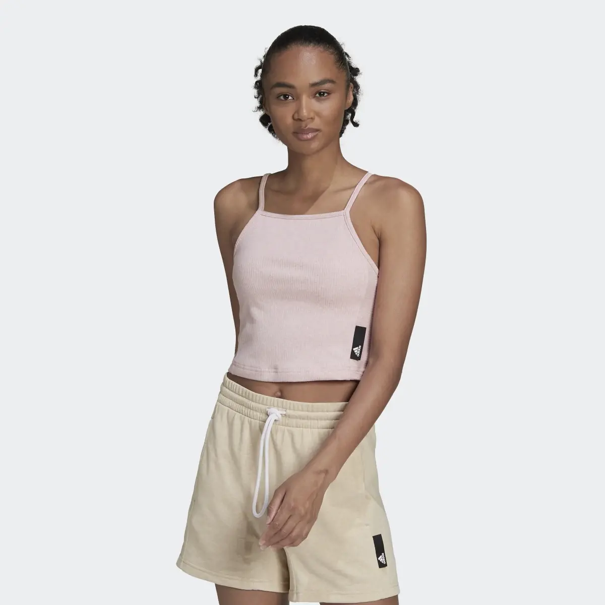 Adidas Studio Lounge Rib Tank Top. 2