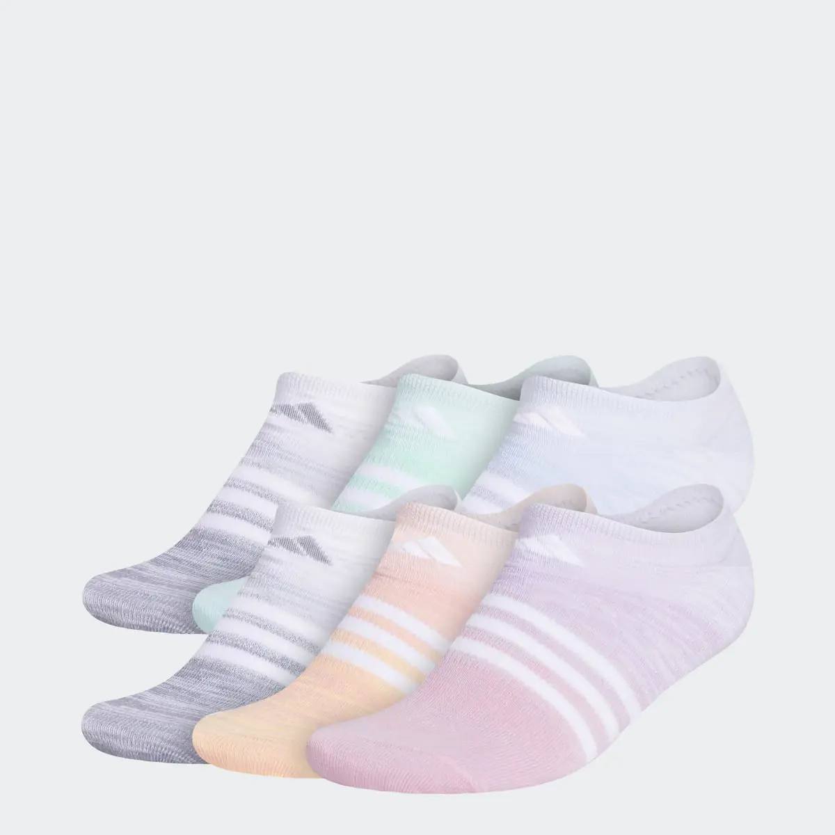 Adidas Superlite Multi Space Dye No-Show Socks 6 Pairs. 1