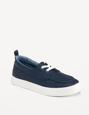 Old Navy Faux-Leather Elastic-Lace Sneakers for Boys blue