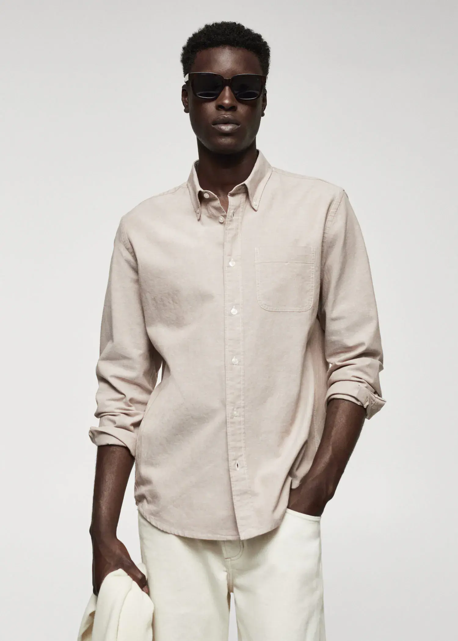 Mango Regular fit Oxford cotton shirt. 1