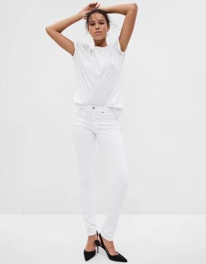 Mid Rise True Skinny Jeans white