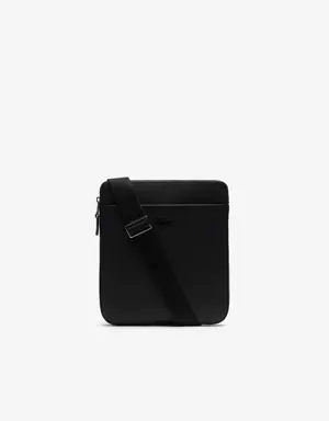 Lacoste Sacoche plate zippée Chantaco en cuir piqué mat uni. 2 Lacoste Sacoche plate zippée Chantaco en cuir piqué mat uni. 2