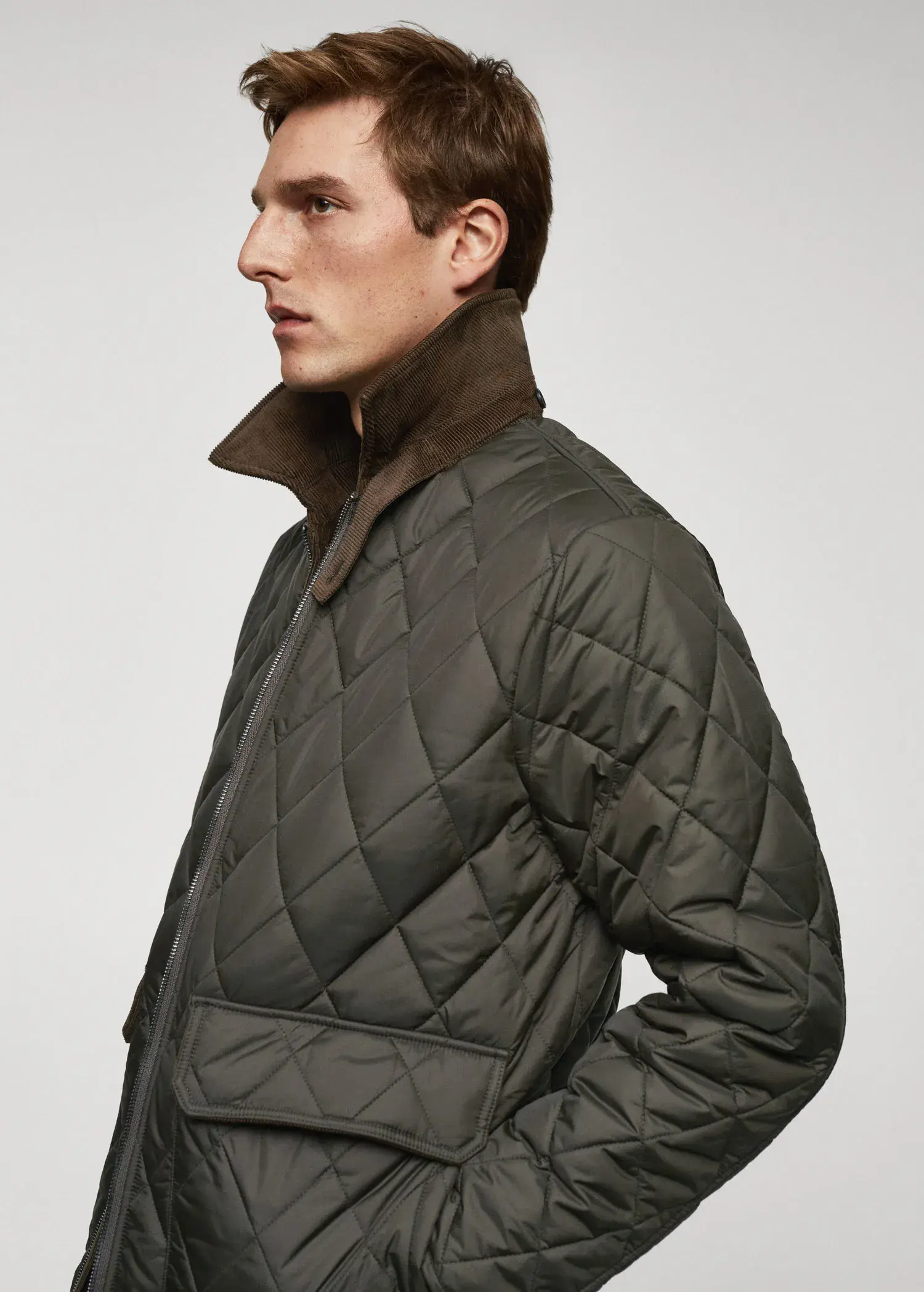 Mango Corduroy thermoregulating padded jacket. 1