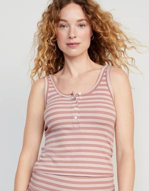 Old Navy UltraLite Rib-Knit Henley Lounge Tank Top for Women brown