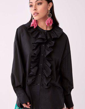 Structured Ruffle Panel Blouse