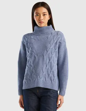 turtleneck with cables