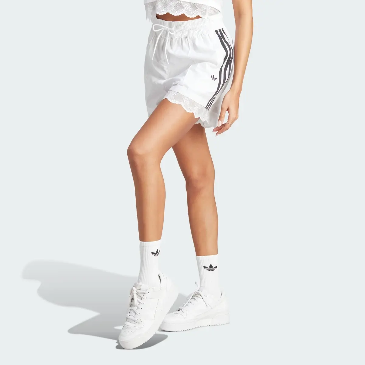 Adidas Lace Trim 3-Stripes Shorts. 1