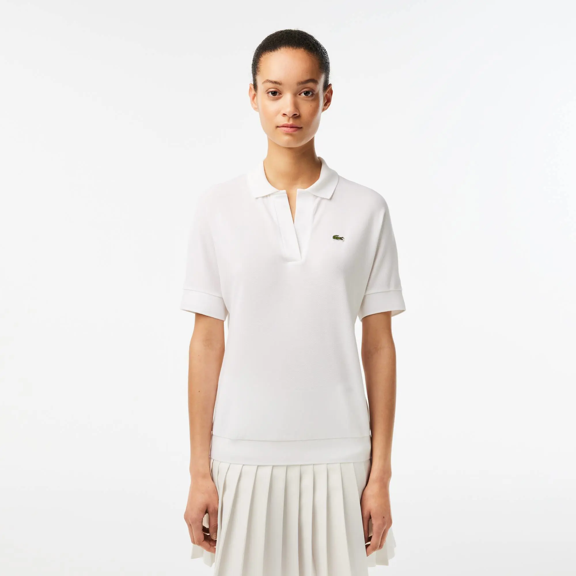 Lacoste Women's Lacoste Flowy Piqué Polo Shirt. 1