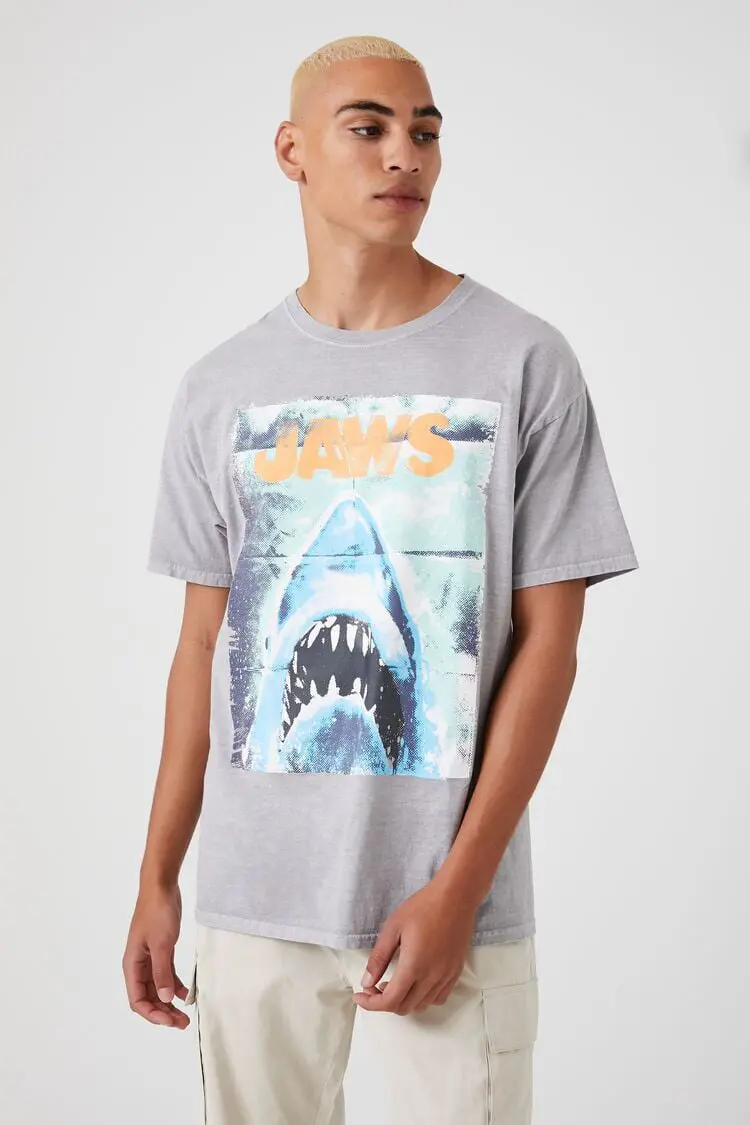 Forever 21 Forever 21 JAWS Graphic Tee Heather Grey/Multi. 1