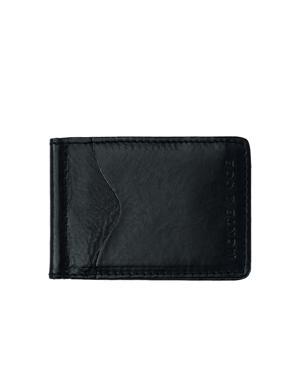 Slim Leather Wallet With Money Clip