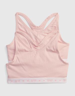 Gap Kids Gap Logo Racerback Bra (2-Pack) pink