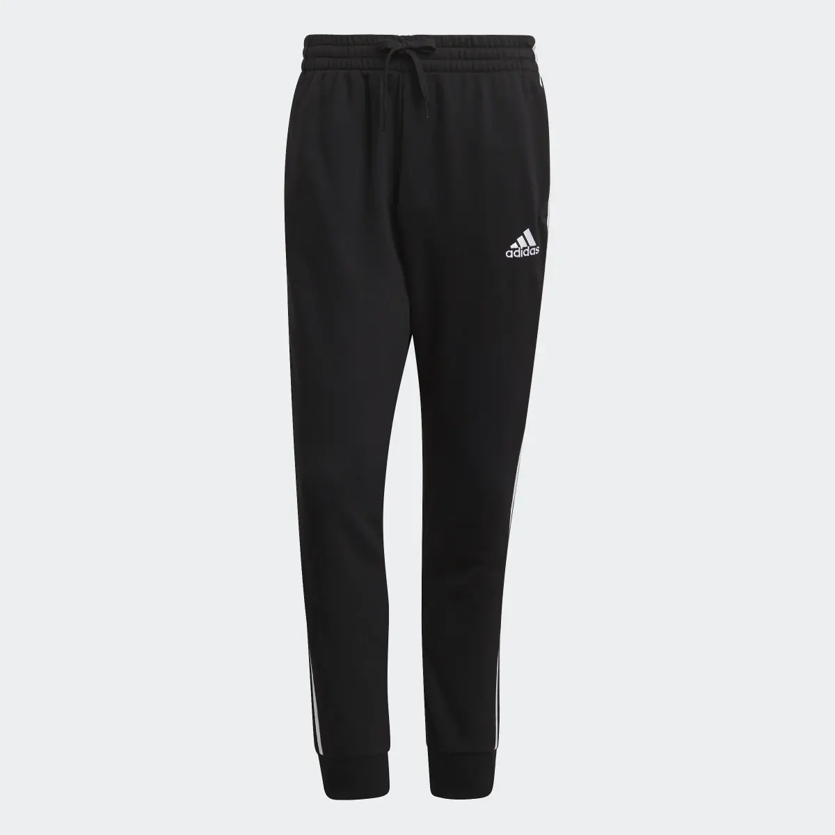 Adidas Essentials French Terry Tapered Cuff 3-Stripes Pants. 1