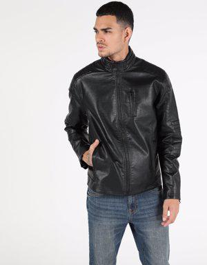 Black Men Pu Jacket