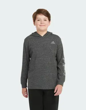 Long Sleeve Snow Heather Hooded Tee (Extended Size)