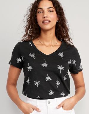 EveryWear Printed Slub-Knit T-Shirt for Women green