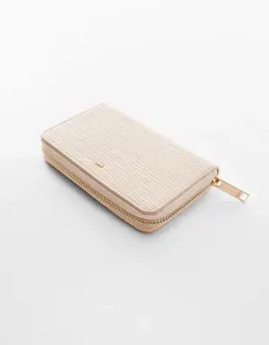 Textured wallet with embossed logo