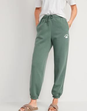 Old Navy Extra High-Waisted Logo-Graphic Sweatpants for Women green