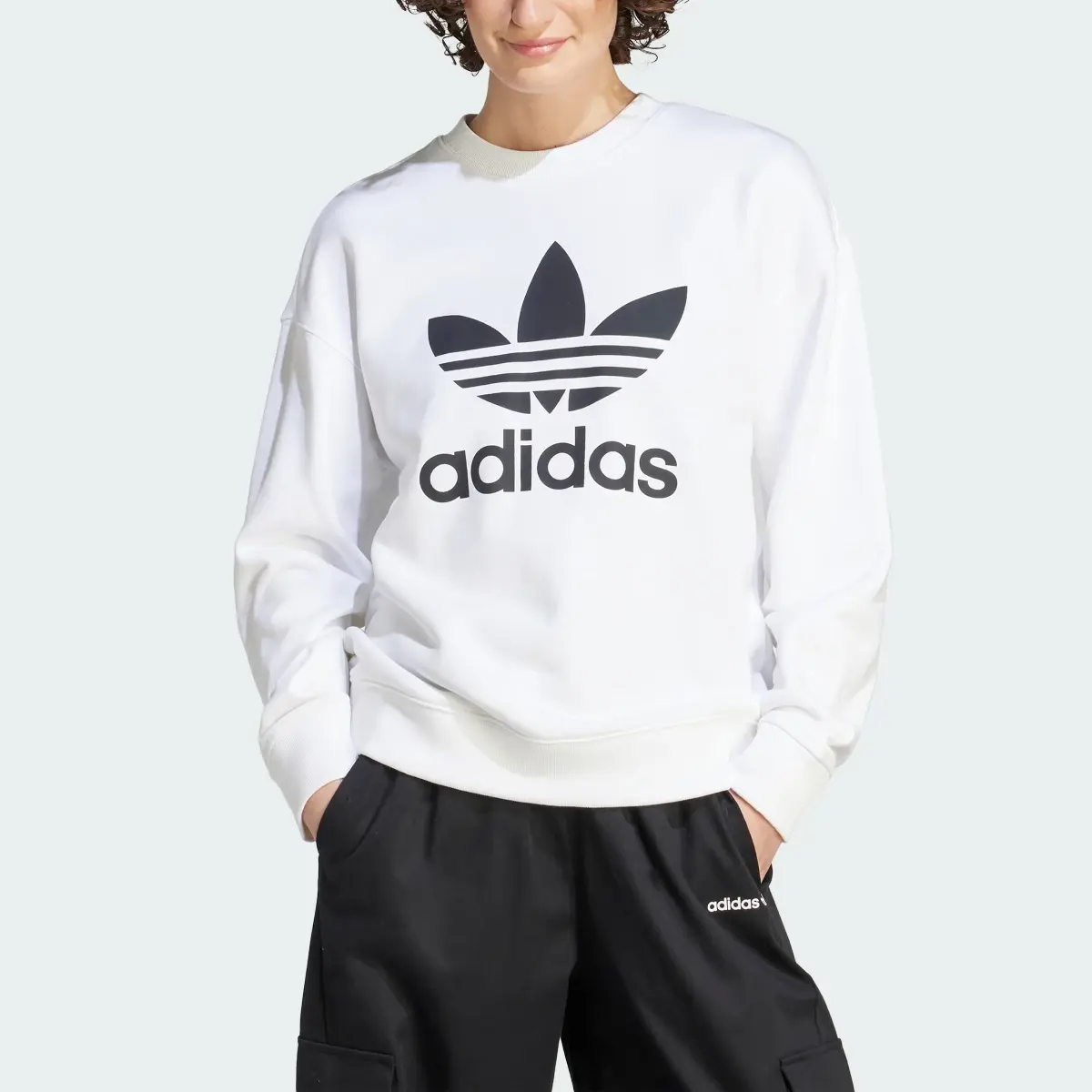 Adidas Adicolor Trefoil Crew Sweatshirt. 1