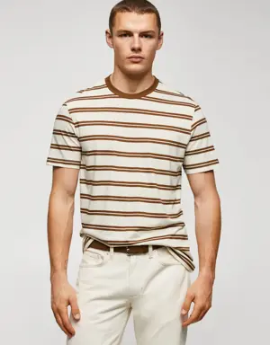 Cotton-modal striped t-shirt