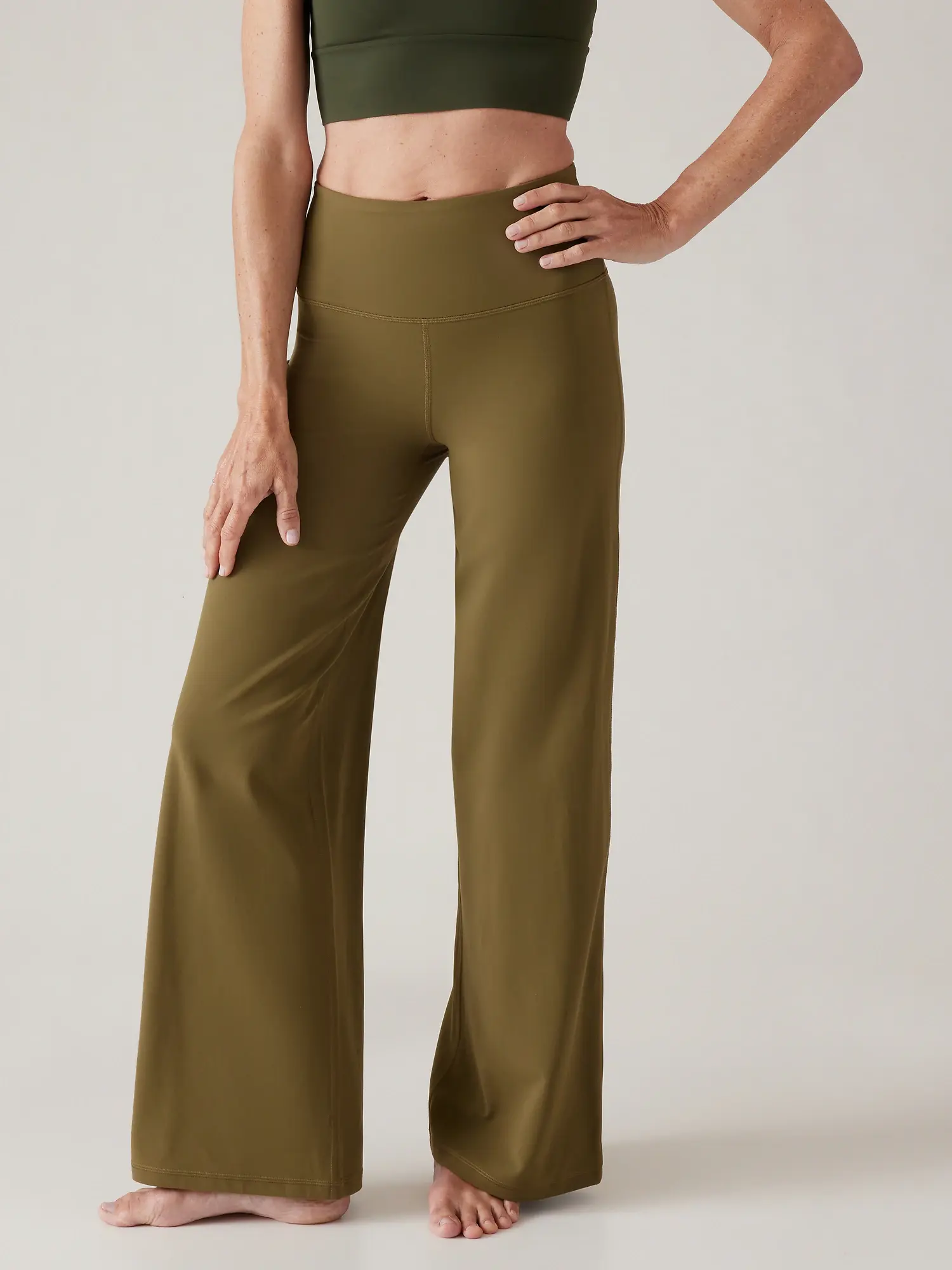 Athleta Elation Wide Leg Pant green. 1