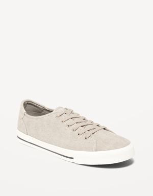 Canvas Lace-Up Sneakers for Men gray