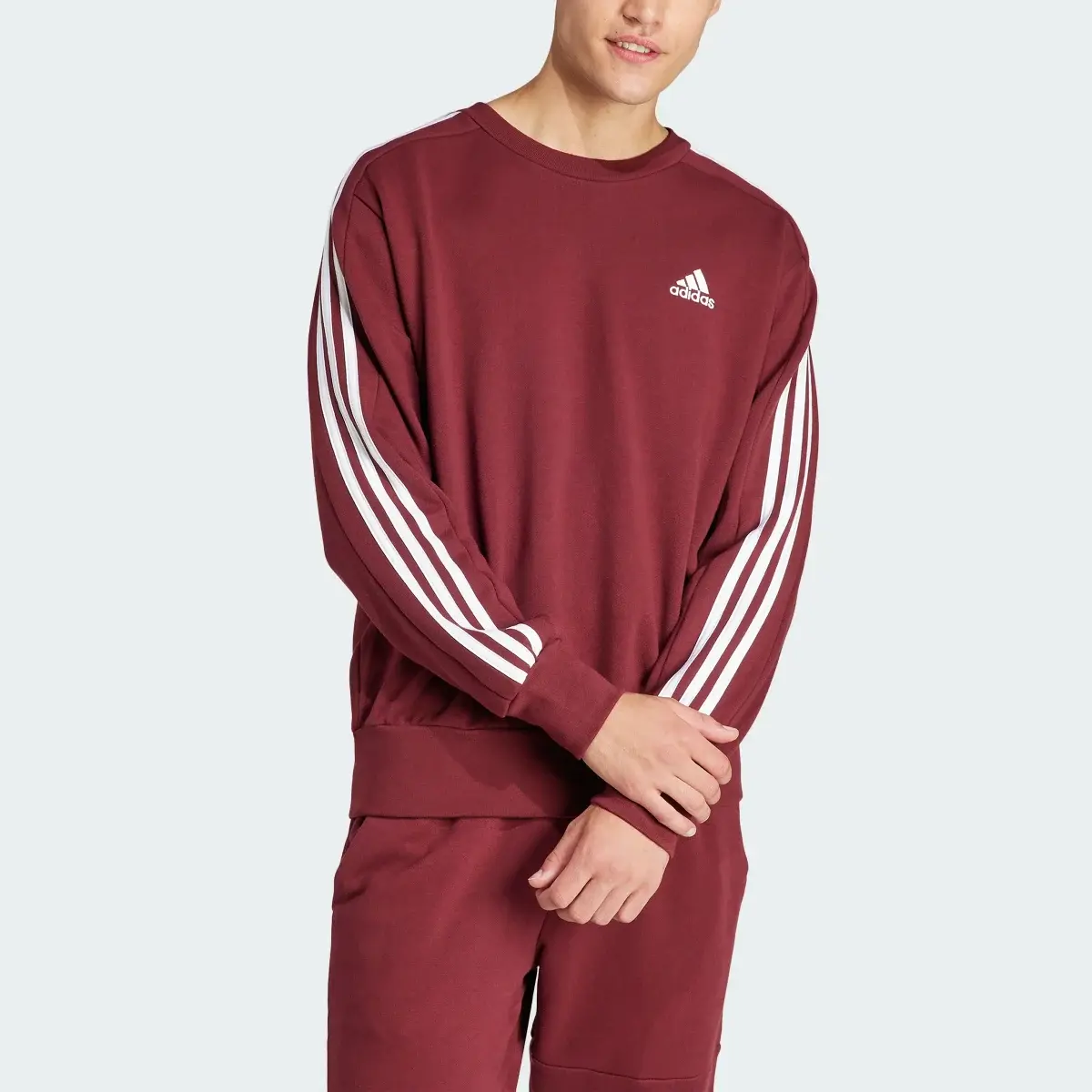Adidas Essentials French Terry 3-Stripes Sweatshirt. 1