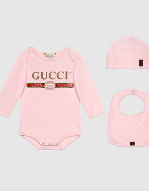 Baby Gucci vintage logo cotton gift set