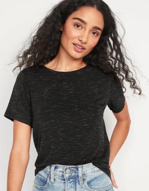 Luxe Crew-Neck T-Shirt for Women black