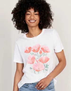 EveryWear Slub-Knit Graphic T-Shirt for Women white