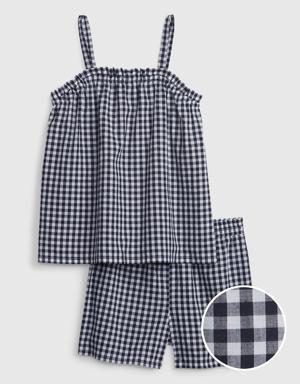 Kids 100% Recycled Gingham PJ Shorts Set multi