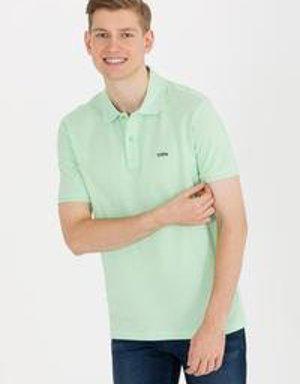 Erkek Mint Yeşili Polo Yaka Basic T-Shirt