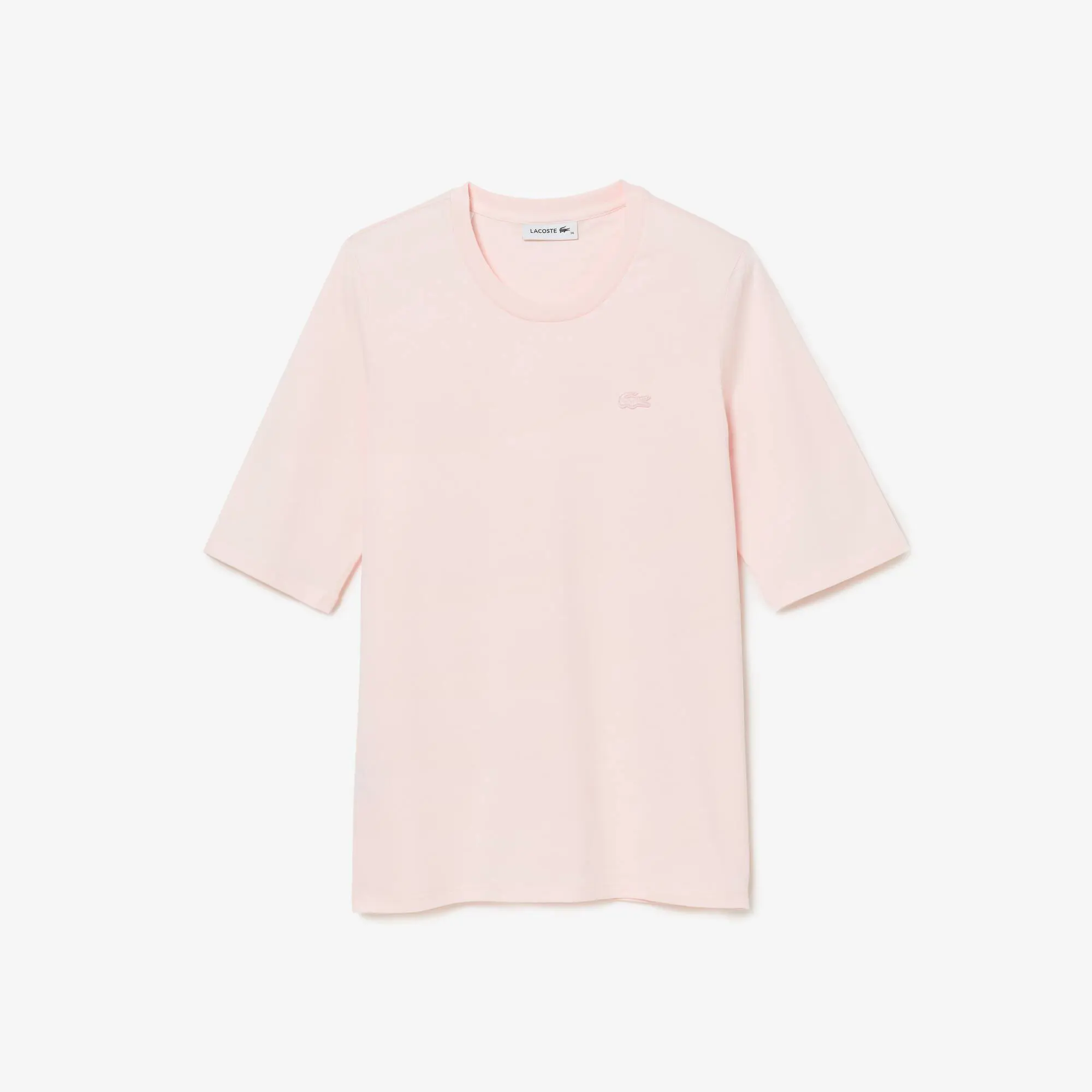 Lacoste T-shirt de algodão com decote redondo para Mulher. 2