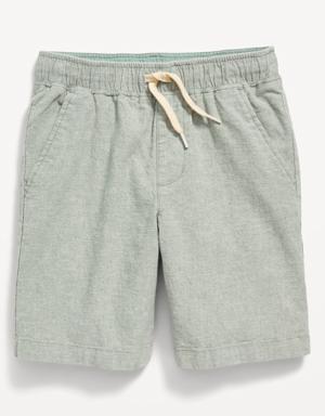 Straight Linen-Blend Jogger Shorts for Boys (At Knee) blue