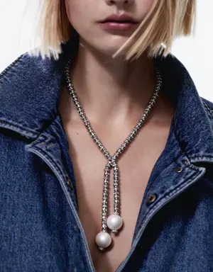 Zweireihige Halskette mit Perle