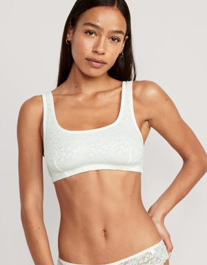 Lace Bralette Top for Women white