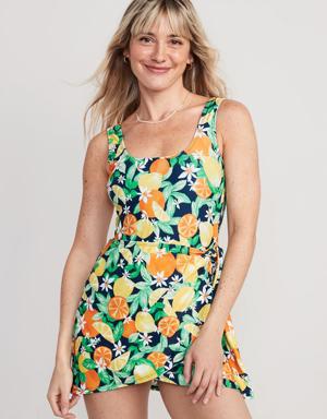 Old Navy Wrap-Front Swimsuit Dress for Women multi