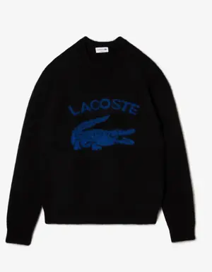 Men's Branded Contrast Croc Alpaca Blend Sweater
