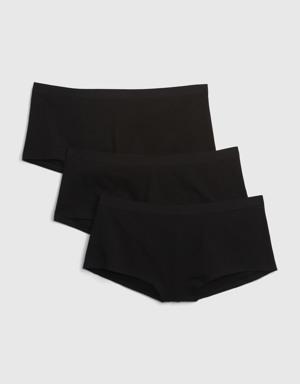 Organic Stretch Cotton Shorty (3-Pack) black