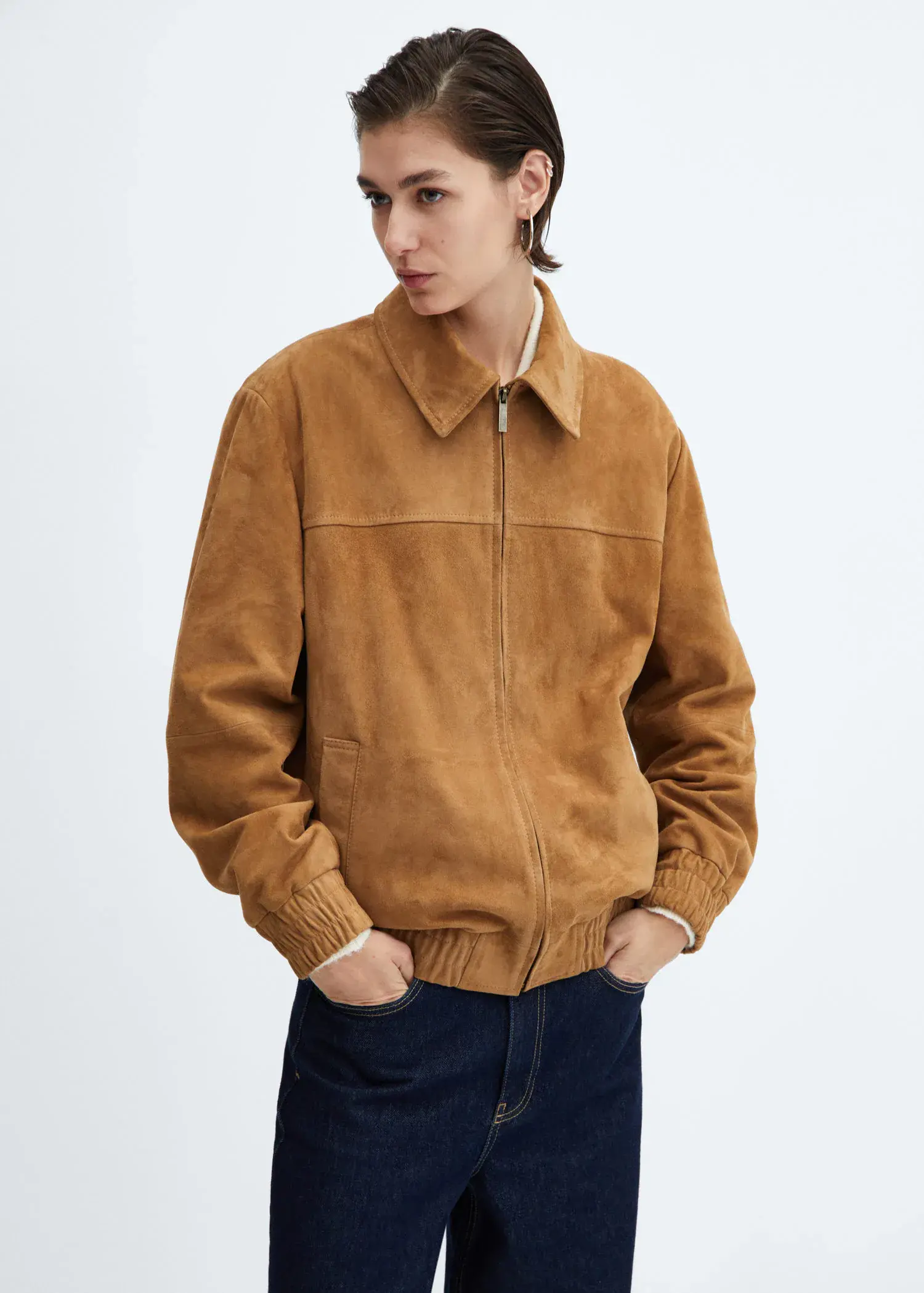 Mango Blouson bomber cuir. 1