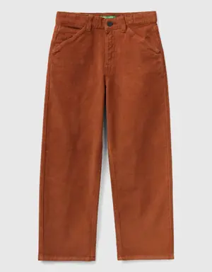 worker-style velvet trousers