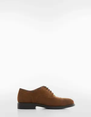 Split leather suit shoes