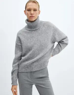 Pull-over maille col roulé