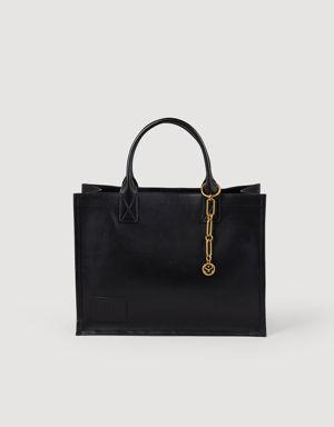 Leather tote bag with chain jewellery Login to add to Wish list