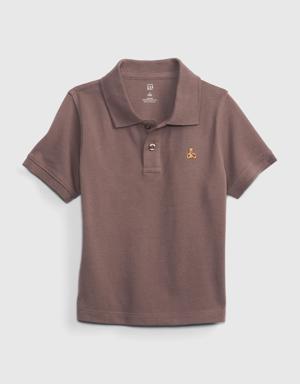 Gap Toddler 100% Organic Cotton Pique Polo brown