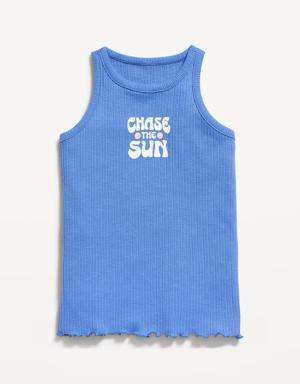 Old Navy Rib-Knit Graphic Tank Top for Girls blue