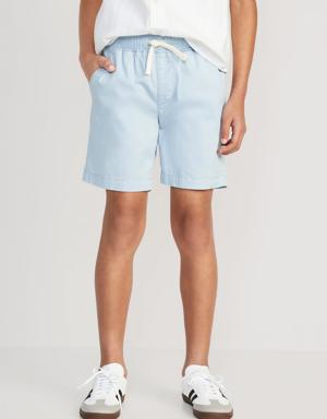 Twill Non-Stretch Jogger Shorts for Boys (Above Knee) blue