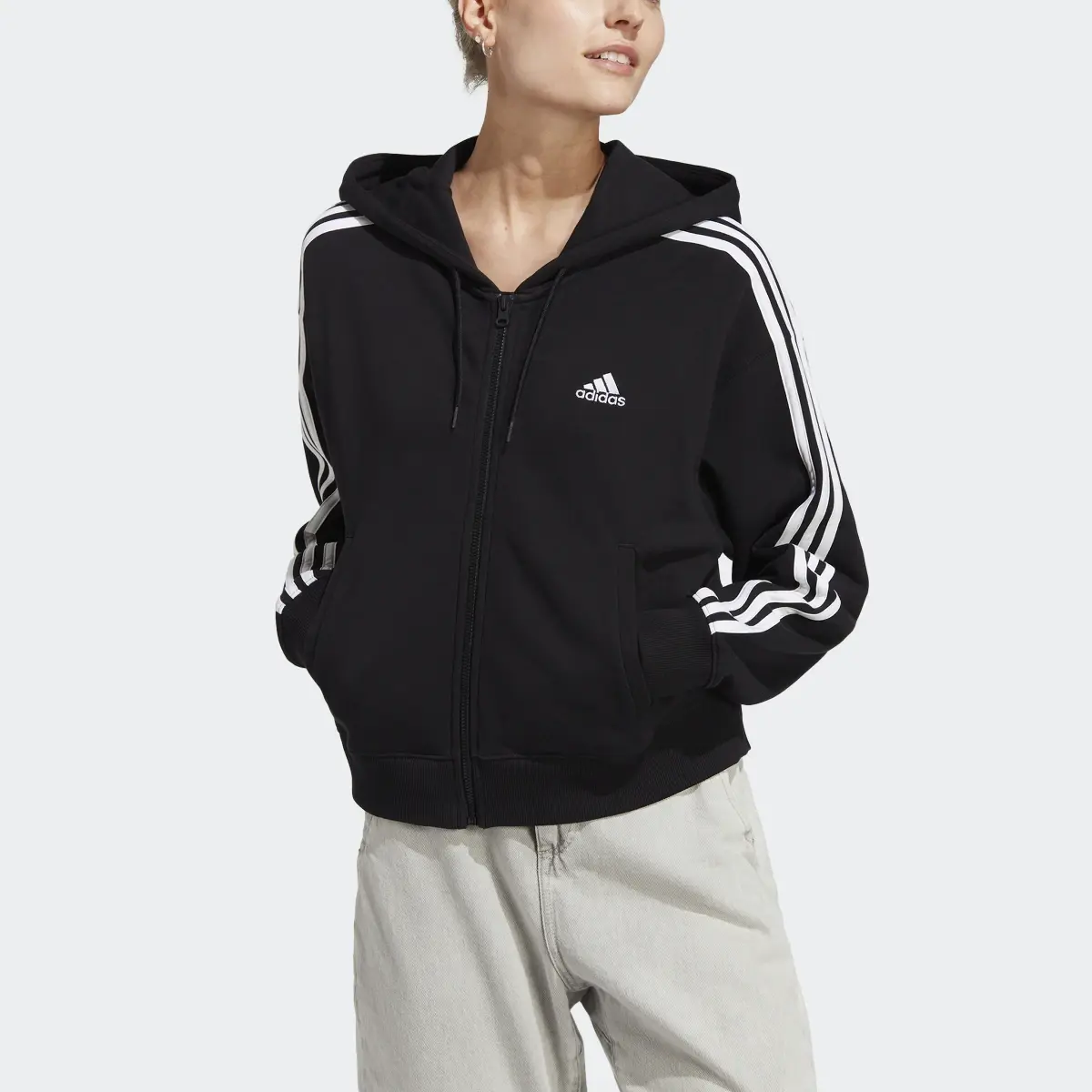 Adidas Chaqueta bómber Essentials French Terry 3 bandas. 1